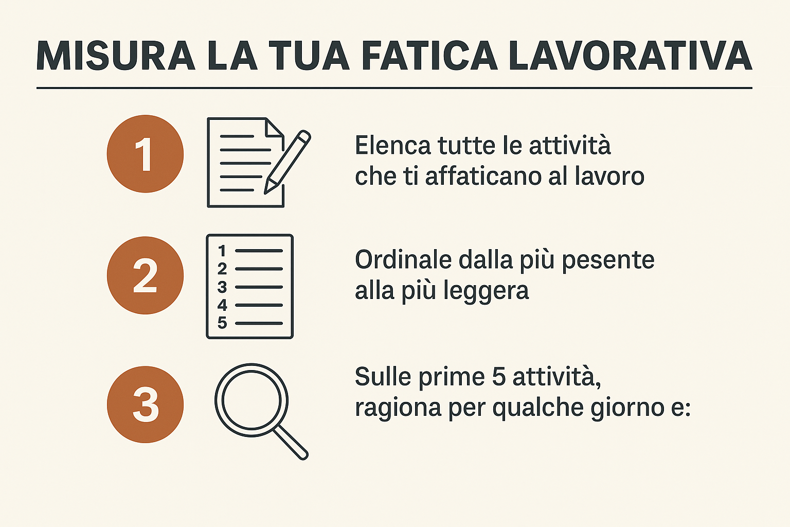 Mini esercizio Misura la tua fatica lavorativa