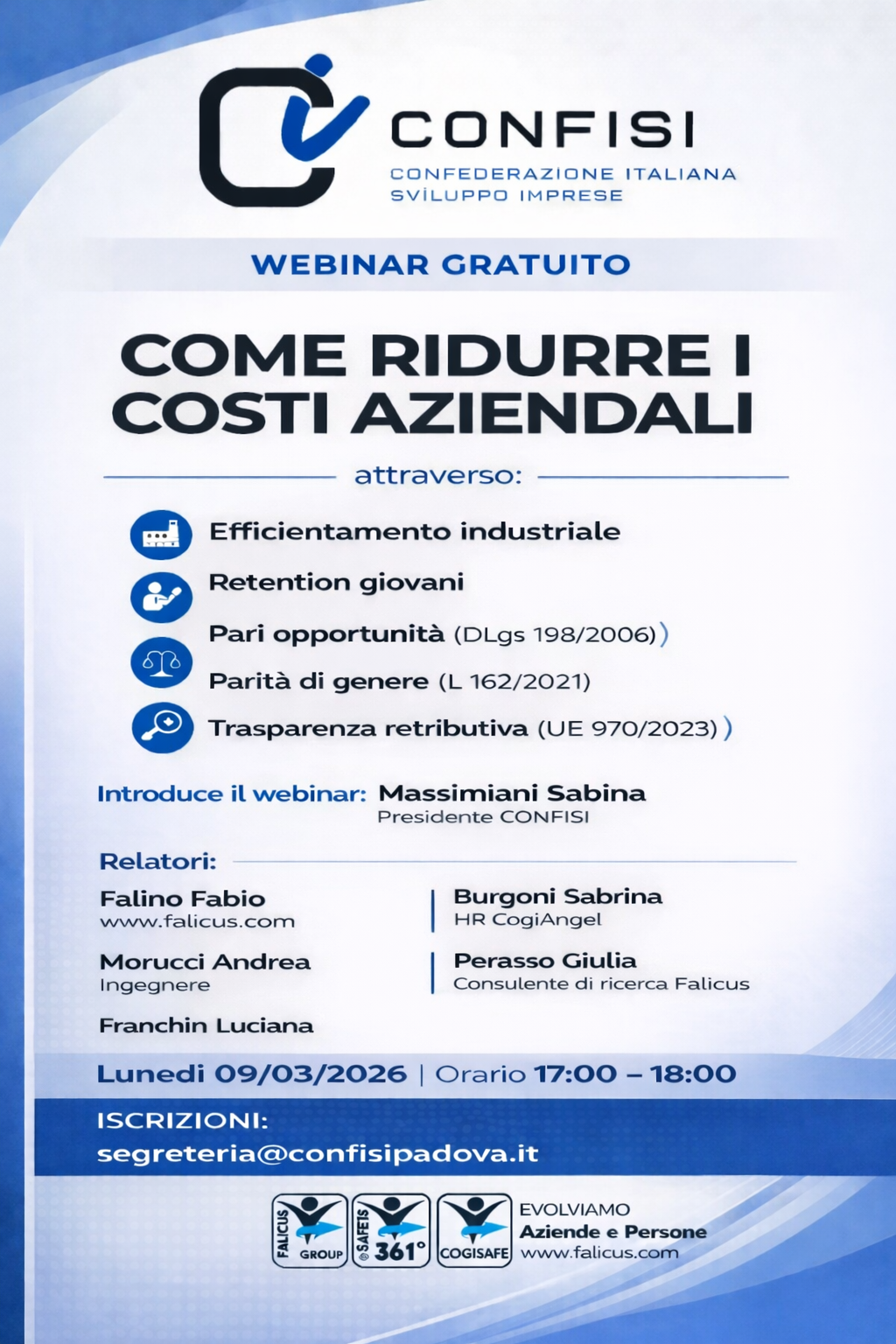 CONFISI FALICUS Come ridurre i costi aziendali Webinar 2026 03 09 Rev01